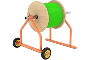 YESHINE Wire Spool Rack, Portable Cable Caddy with Wheels, Wire Dispenser Rack, Metal Wire Spool Holder for Up to 28" Diameter Spools, 220 Lbs Capacity, Heavy Duty Electrical Wire Storage Rack (No Rod)