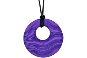 MUNCHABLES: JEWELRY FOR KIDS THAT CHEW Munchables Scribbles Sensory Chew Necklace – Chewy Fidget Toy for Adults, Teens, Boys and Girls (Purple)