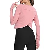Bestisun Long Sleeve Athletic Workout Shirts Sports Yoga Gym Crop Tops for Women