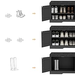 Homleke 2-Tier Storage Bench, Shoe Bench with
