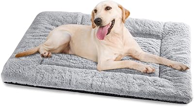 Baodan Washable Dog Bed Medium 75x50 cm Grey Soft Crate Mat