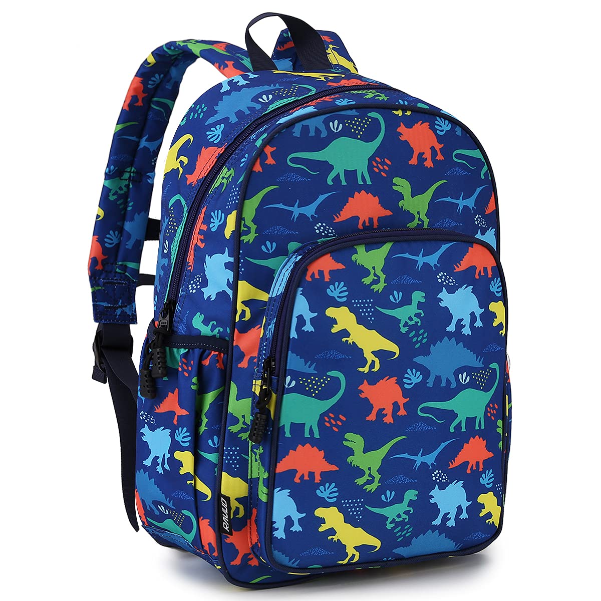 RAVUO Kids Backpack for Boys,15L Lightweight Water-Resistant Primary School Dinosaur Rucksack for Ages 7–10,Fits A4 Folders with Chest Strap