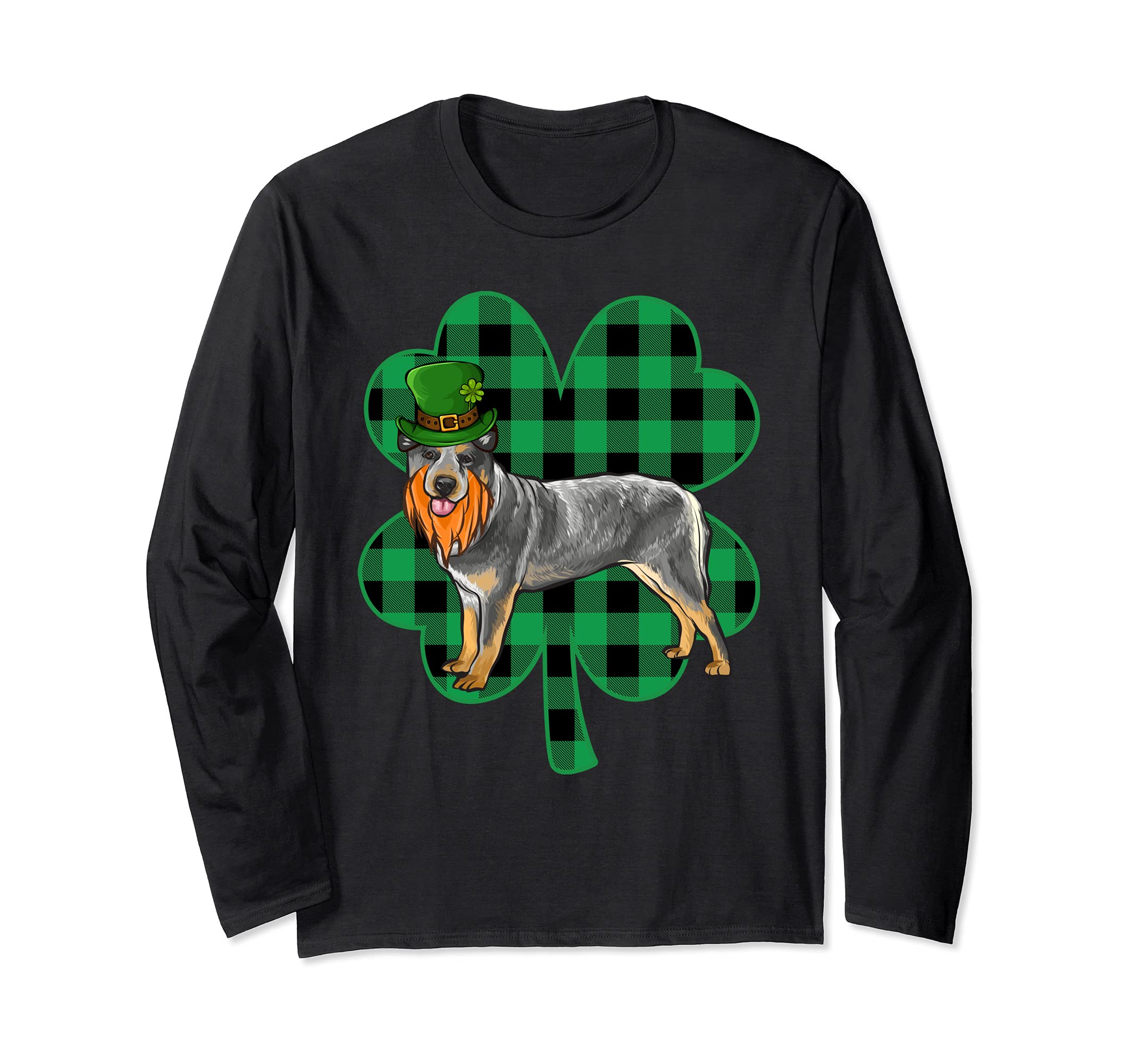 Australian Cattle Dog Leprechaun St Patricks Day Clover Long Sleeve T-Shirt