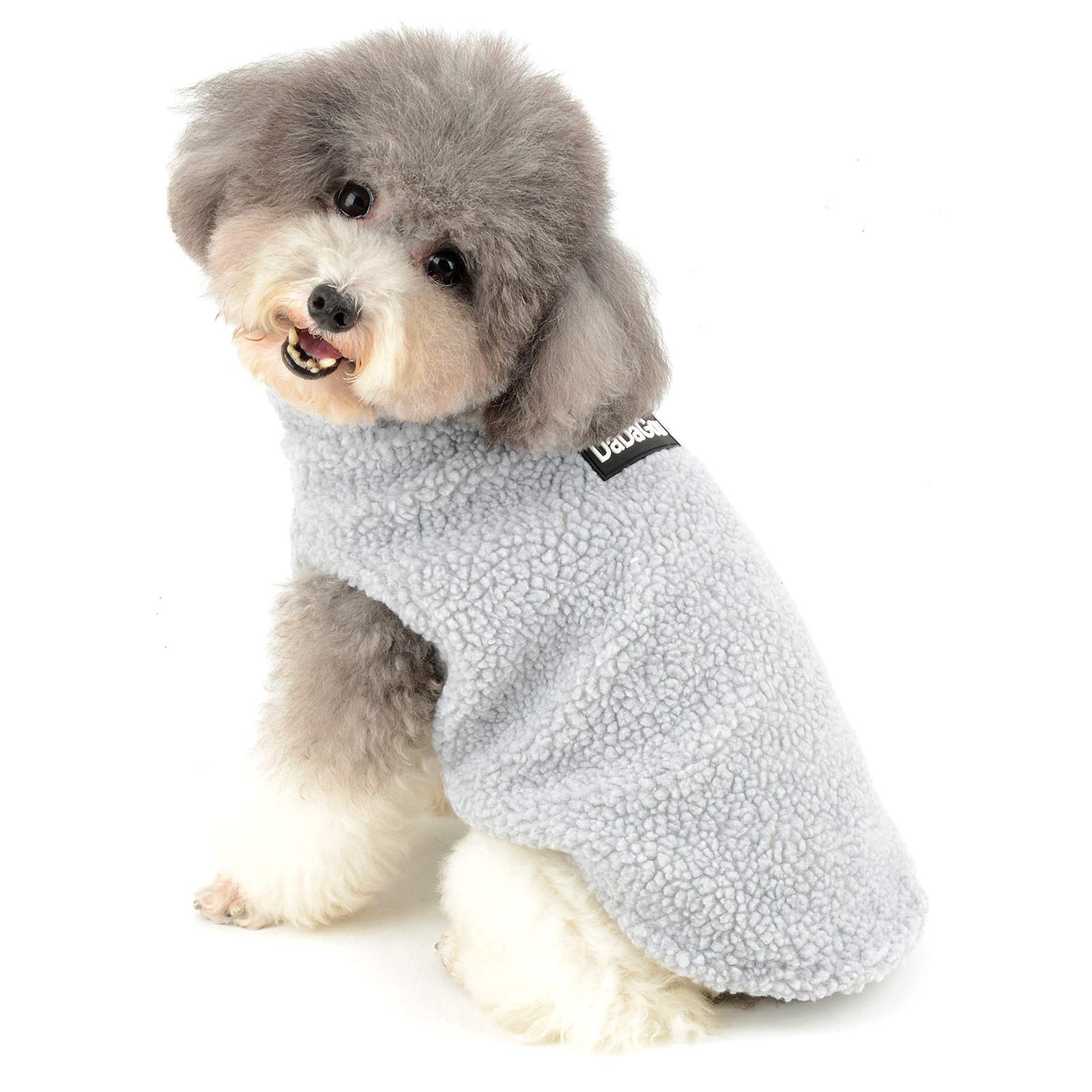Ranphy Sherpa Fleece Small Dog Clothes for Boys Girls Winter Puppy Cat Coat Soft Vest Outfits Warm Sweater Chihuahua Yorkshire Terrier Parka Costume Apparel Cute Halloween Christmas Clothing Gray M