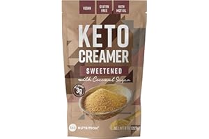 360 Nutrition Keto Coffee Creamer with MCT Oil Powder, Gluten Free, Vegan, Sweetened with Coconut Sugar, Low Carb Non Dairy Creamer for Keto Diet with 3g Net Carbs, No Added Sugar, 45 Servings, 8 oz