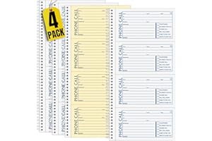 1InTheOffice Phone Message Book 2 Part Carbonless, 5.5" x 11", 2-Part Carbonless, 400-Set/Book - 4 Pack