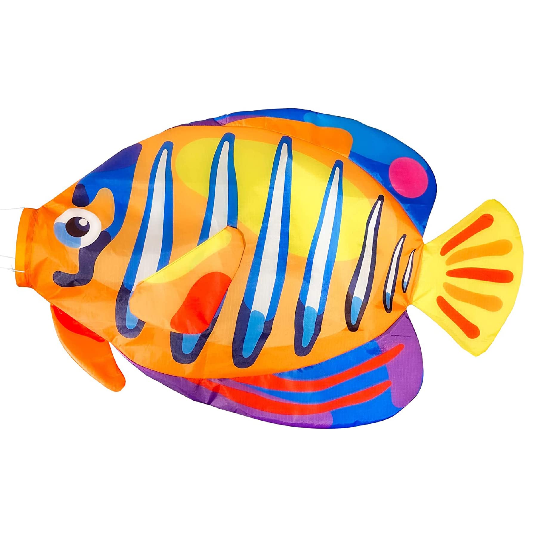 emma kites Rainbow Royal Angelfish Windsock Colorful Windsock 30inch Outdoor Garden Backyard Hanging Decoration with Snap Swivel, Single Unit