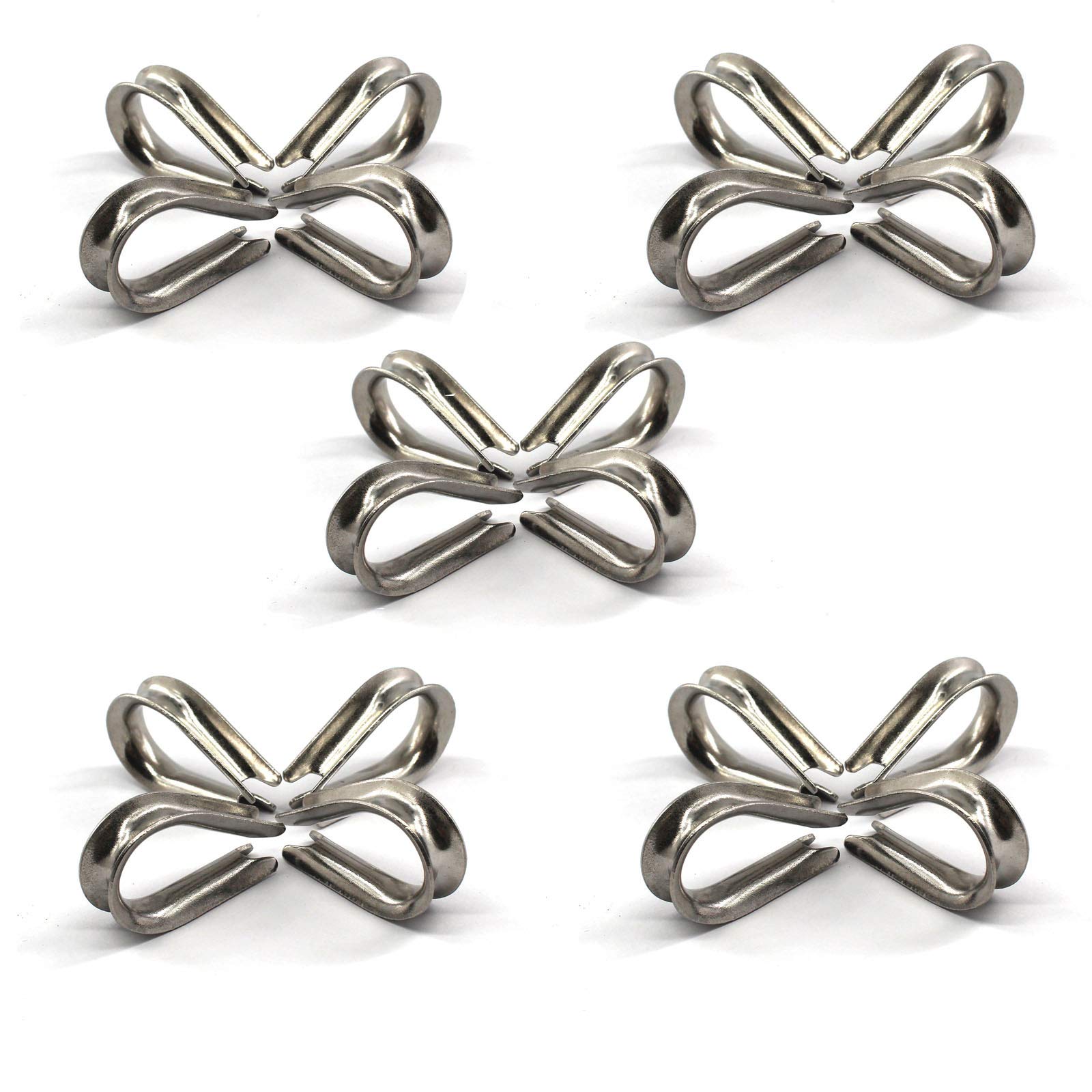 20 pcs M6 304 Stainless Steel Thimble for Wire Rope Cable Wire Ring-shaped Thimble
