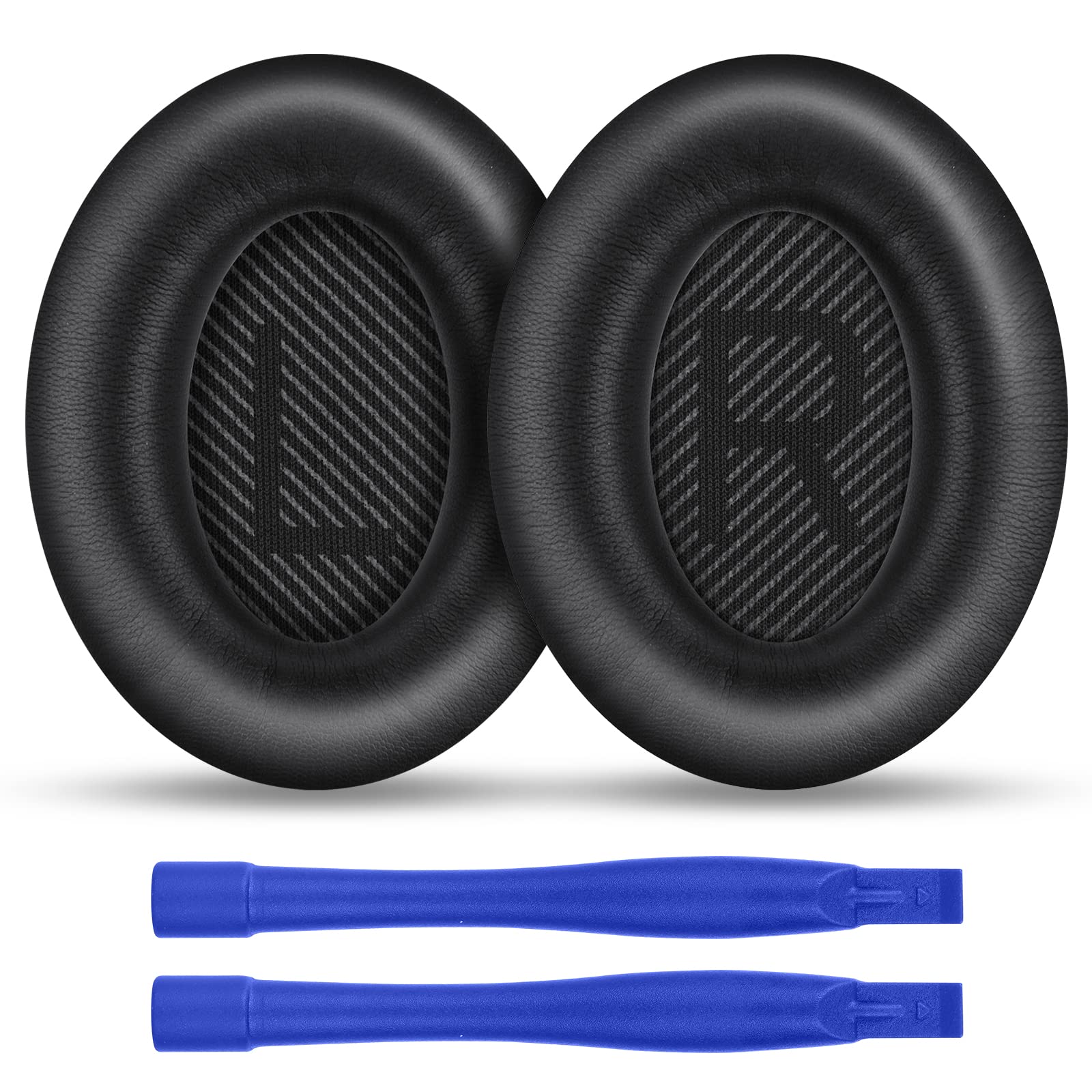Ainiv 1Pair Ear Pads Cushions Replacement for Bose QuietComfort 35 (QC35) and Quiet Comfort 35 II (QC35 II) Over-ear Headphones, Soft Leather Headphones Replacement Earpads Ear Cushion, Black — image 1