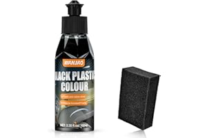 WANJAO 100ML Plastic Restorer, Black Car Trim Restorer, Renew Protect Faded Trim Bumpers Dashboards Long Lasting Shine Easy to Apply