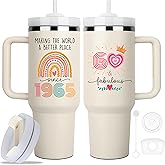 60th Birthday Gifts for Women, 60 Fabulous Gift For Her Mom, Cool 60th Birthday Gifts Tumbler 40oz, 60 Years Old 1965 Birthday Gifts for Women, 60th Birthday Decorations for Woman, Turning 60 Present