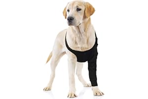 Suitical Recovery Sleeve for Dogs | Front Leg Protection After Surgery | Dog Leg Sleeve to Stop Licking | Machine Washable | Chest Circumference 21.3”- 26.8” | Sleeve Length 10.2” | M | Single Sleeve