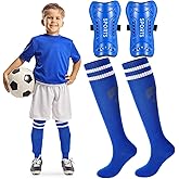 Syhood Soccer Shin Guards and Socks for Toddler Kids Youth, Lightweight Soccer Shin Pads Protective Defender Gear for 3-5, 5-10, 10-15 Years Old Children Teen Boys Girls Sports Game