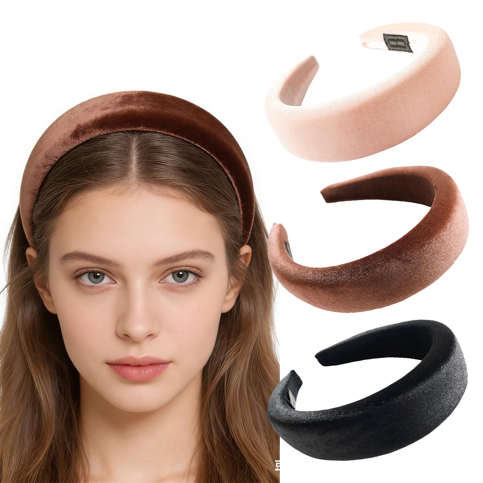 scicent Velvet Headband Soft 1.8Inch Wide Sponge Thick Hairbands 12809 — image 1