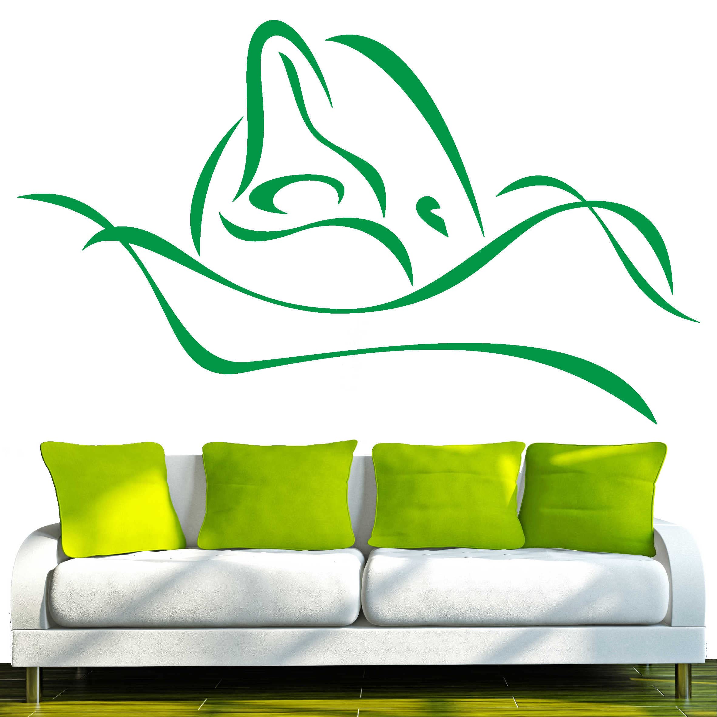 Indigos 4051095772064 Childrens Wall Stickers – D243 Beautiful Dolphin Tribal, Vinyl, Green, 96 x 56 x 1 cm — image 1