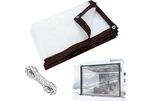 FFKQBH Clear tarp, tarp Waterproof, Outdoor tarps, for Outdoor Garden Cover, Covering Chicken coop, Porch, Tent, Camping Plant (6.6X13FT)