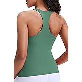 JOYSPELS Workout Tank Tops with Built in Bra, Butter Soft V Neck Athletic Yoga Tops, Racerback Gym Shirts for Women