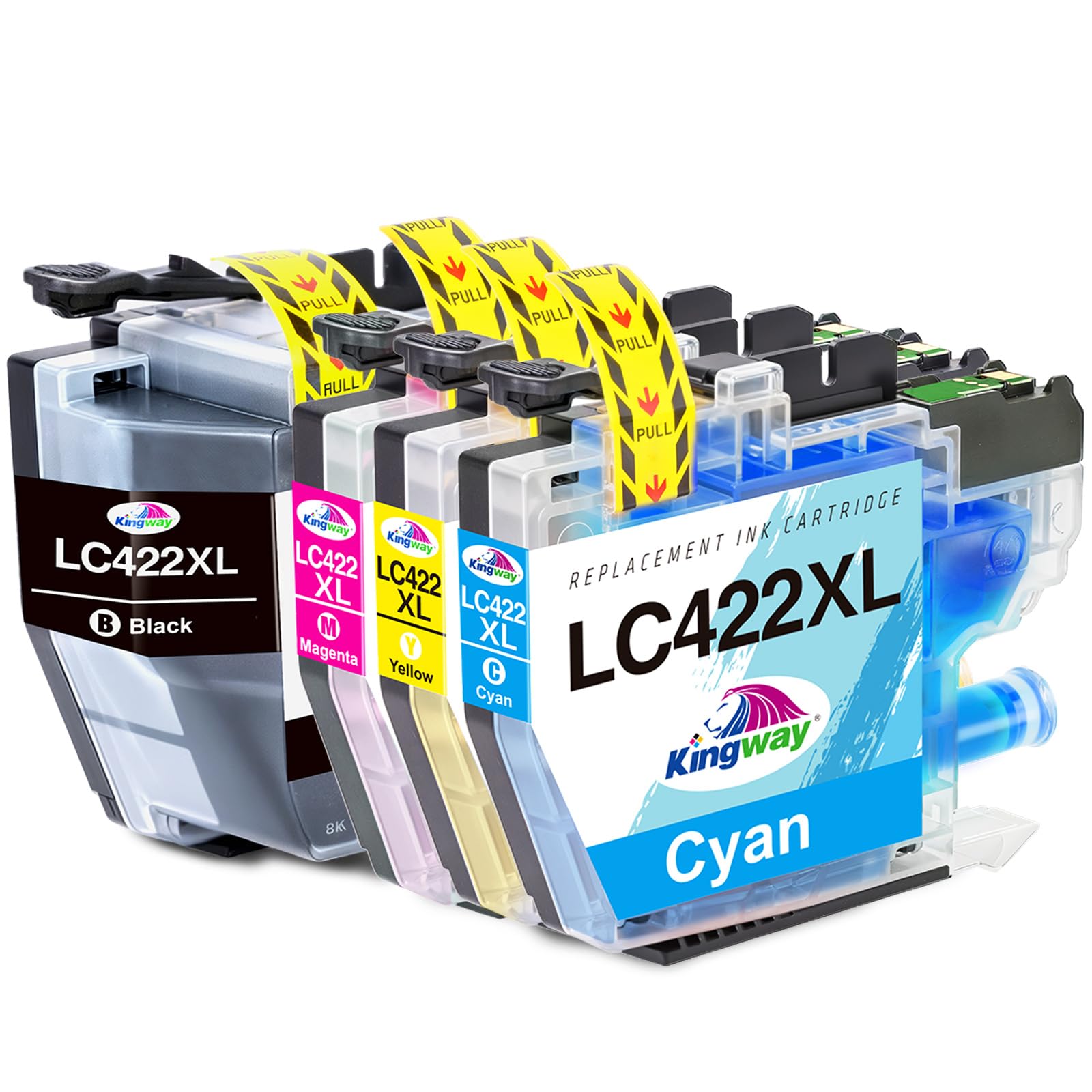 KINGWAY LC422XL Ink Cartridges 4-Pack, Replacement for Brother LC422 LC-422XL LC-422XLVAL Ink Cartridges Multipack, Compatible with Brother MFC-J5340DW MFC-J5345DW MFC-J5740DW MFC-J6540DW MFC-J6940DW