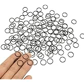 200pcs 12mm Mini Split Jump Ring with Double Loops Small Round Metal Black Key Rings Connectors for Making Handwork Charms Pendants Key Chains Ornaments DIY Crafts Accessories
