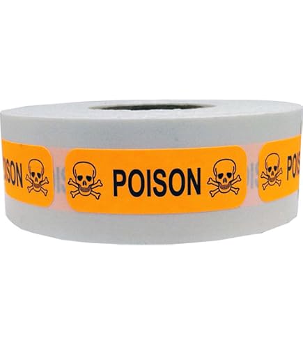Lead Poison Sticker Danger Danger 500 Danger Poison Warning Stickers - Fluorescent Green ...