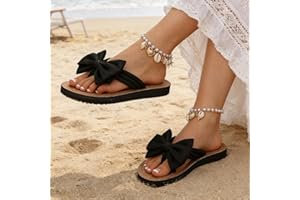 Spring/Summer Women's French-Style Sweet Cute Bow Accessory Fashion Slippers, for Dresses, Beach Dates, Vacations, Shopping, 