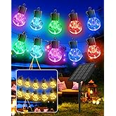 Solar String Lights Outdoor Waterproof,50FT 25LEDs Warm White & Multicolor Hanging Lights G40 Globe Solar Powered String Lights Outdoor with 8 Modes,Timer,Solar String Light for Outside Patio Yard