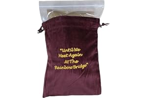 KAG Rainbow Bridge – X-Large Burgundy Velvet Cremains Bag for Ashes - Size (13" x 15") - for USE Inside The URN for Cremation Ashes - Including a Resealable Plastic Ashes Containment Bag