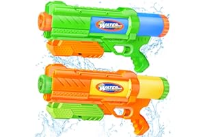 DUNEMEI Super Water Gun for Kids Adults: 2 Pack Super Water Gun Soaker 1200cc Squirt Blasters with Impressive Range - Ideal Toys for Boys Girls Summer Outdoor Swimming Pool Water Toys Fun