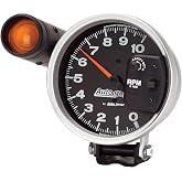 AUTO METER 233904 Autogage Monster Shift-Lite Tachometer Black dial/Silver bezel, 5.000 in.