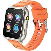 Jwatch Kids Smart Watch for Boys Girls 6-12 with Pedometer Audio Book Camera Music Player Present Birthday Christmas (Silver Frame Orange)…