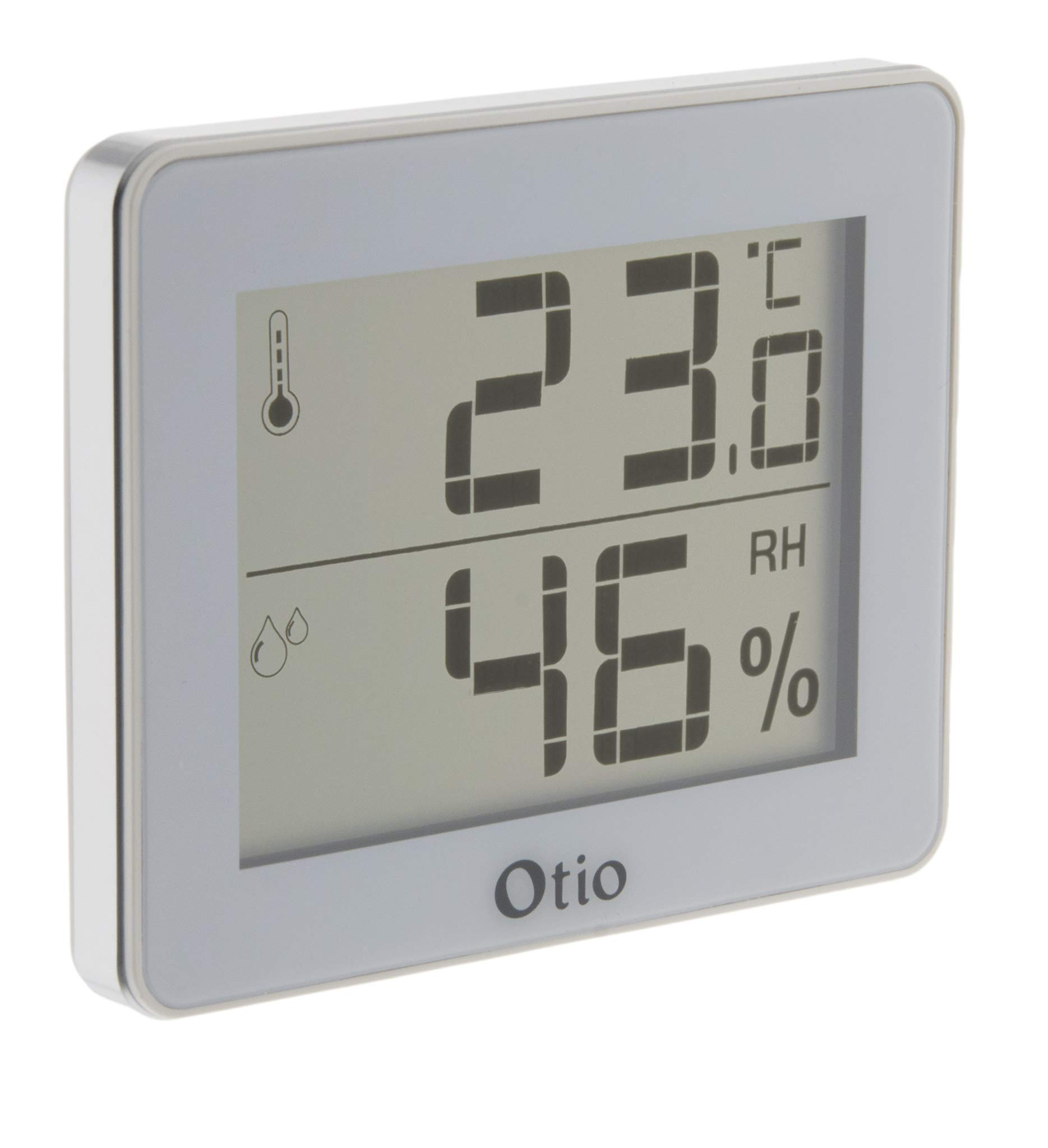 Otio 936059 Indoor Thermometer/Hygrometer, White, Tabletop, CR2025 Battery Included
