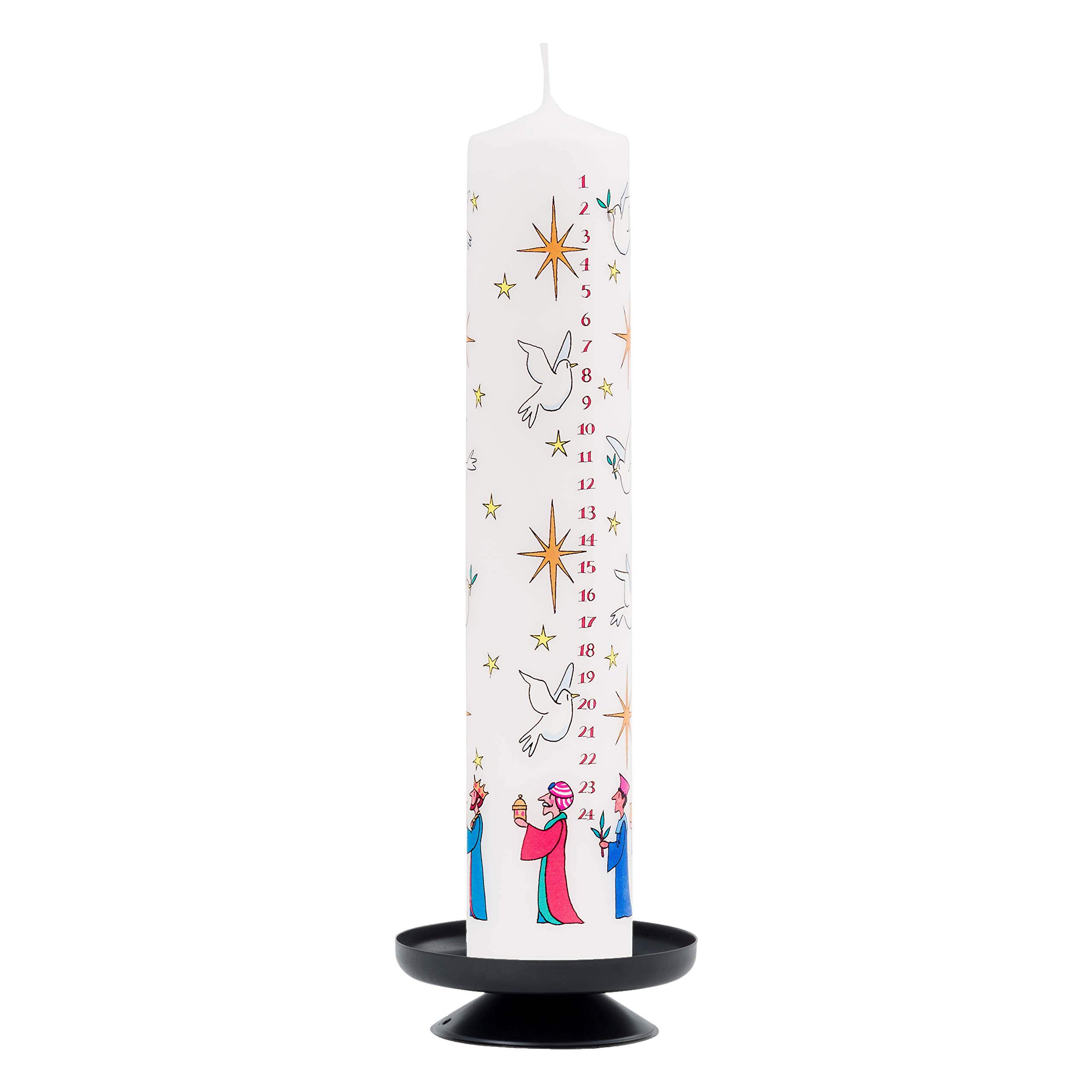 Alison Gardiner Wise Men Wax Christmas Advent Pillar Candle 50 Hours Burn Time 4.5 cm x 25.5 cm