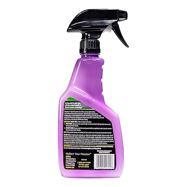 MEGUIAR’S HYBRID CERAMIC TIRE SHINE – LONG-LASTING SHINE THAT’S DURABLE & WATER-RESISTANT HYBRID CERAMIC TECHNOLOGY – 16 OZ SPRAY