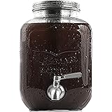 1 Gallon Cold Brew Coffee Maker with EXTRA-THICK Glass Carafe & Stainless Steel Mesh Filter - Premium Iced Coffee Maker, Cold