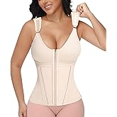 Figninget Waist Trainer Corset for Women Tummy Control Sport Hourglass Waist Cincher Body Shaper with Zipper and Hooks