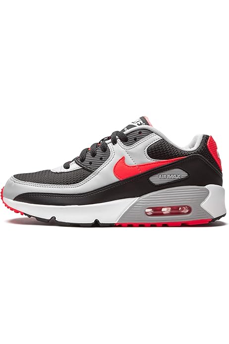 Amazon.com | Nike AIR MAX 90 LTR (PS) Unisex CD6867-009 (Black/Radiant  RED-WHI), Size 2 | Sneakers