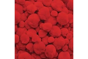 Colorations POMRE Pom-Poms, Red (Pack of 100)