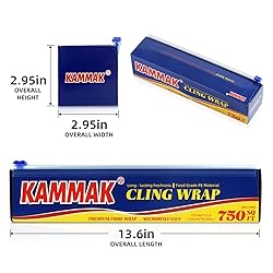 KAMMAK Plastic Food Wrap with Slide Cutter Kitchen