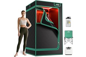 TOREAD Red Light Infrared Sauna with Red Light Therapy for Home,Portable Red Light Steam Sauna with 3L 1200W Steamer, Adjustable Temperature, Timer Setting, Remote Control, 35.4 * 35.4 * 62.9"