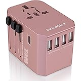 Power Plug Adapter - International Travel (w/5 USB Ports and USB Type C)- Work 150+ Countries - 220 Volt Adapter - Travel Ada