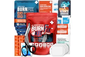 EVERLIT BurnFix Kit | Sterile Hydrogel Burn Dressings, Burn Gel, Waterproof Bandages, Wound Dressing, Gauze & Shears | 30pcs Burn Care First Aid Instant Cooling, Soothing & Relief | FSA/HSA Eligible