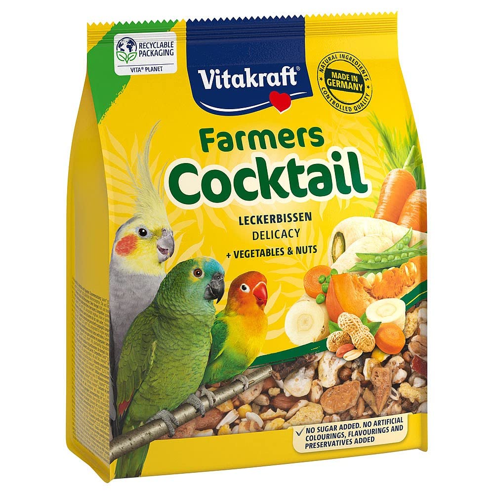 Vitakraft Farmers Cocktail With Vegetables & Nuts 250g (Single Packet) - For Parrots & Parakeets