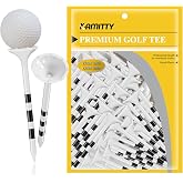 Kamitty Golf Tees Plastic, Unbreakable Golf Tee 3 1/4" with Big Cup &amp; 8 Prongs, Reduces Friction &amp; Side Spin, Multiple Colors Long Bulk, American USA Flag, Pack of 50/80
