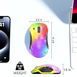 memzuoix 2.4G LED Wireless Mouse, Rechargeable
