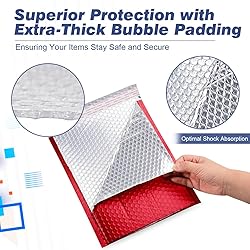 Metallic Matte Red Bubble Mailers Mailing Padded