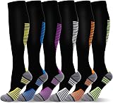 LEOSTEP 6 Pairs Compression Socks Men Women Travel Work Active