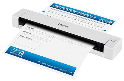 Brother Mobile Color Page Scanner, DS-620, Fast Scanning Speeds, Compact and Lightweight, Compatible with BR-Receipts, Black