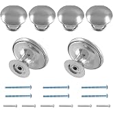 Cionyce Silver Cabinet Knobs 1.18" Diameter, 6 Pcs | Metal Drawer Knobs, Round Dresser Handle, Kitchen Cabinet Hardware, Mounting Screws Included