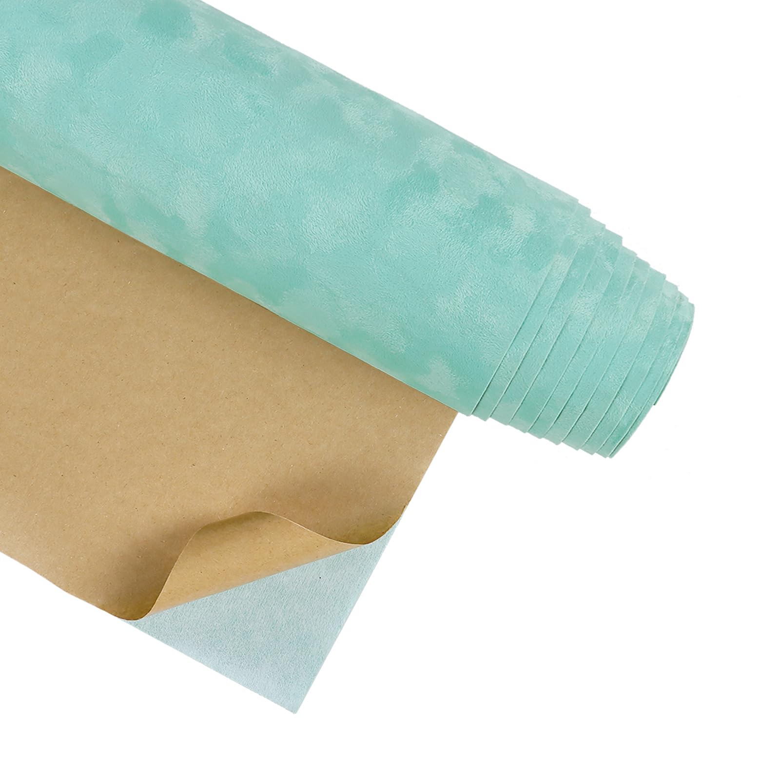 CRE8TIVE Mint Green Velvet Peel and Stick Wallpaper Felt Fabric Floral Thick Vinyl Wrap for Furniture Velvet Drawer Liners Jewelry Girls Bedroom Cabinet Living Room 30cm x 200cm — image 1