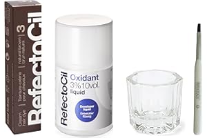 RefectoCil Hair Tinting Kit Includes Cream Hair Dye + Liquid Oxidant 3% + Mixing Brush & Mixing Dish